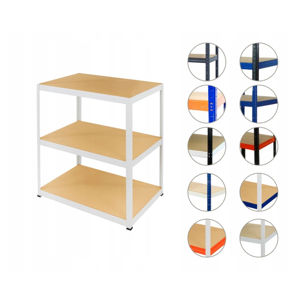 Regał metalowy regał magazynowy szpitalny HELIOS biały 106x180x30 3x275kg