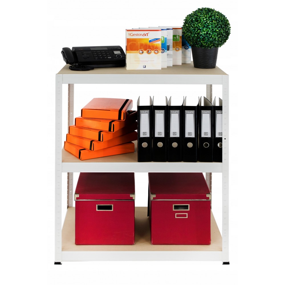 Regał metalowy regał magazynowy szpitalny HELIOS biały 106x120x30 3x400kg