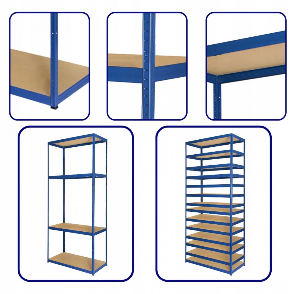 Regał metalowy regał magazynowy szpitalny HELIOS HNO 106x075x45 3x275kg