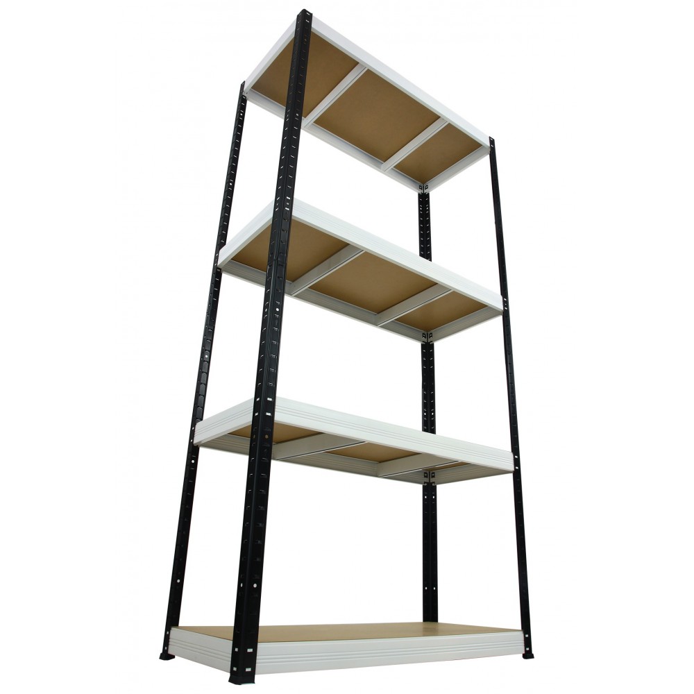 Regał Helios 180x75x30 cm 4 półki/350kg Biało-Pomarańczowy