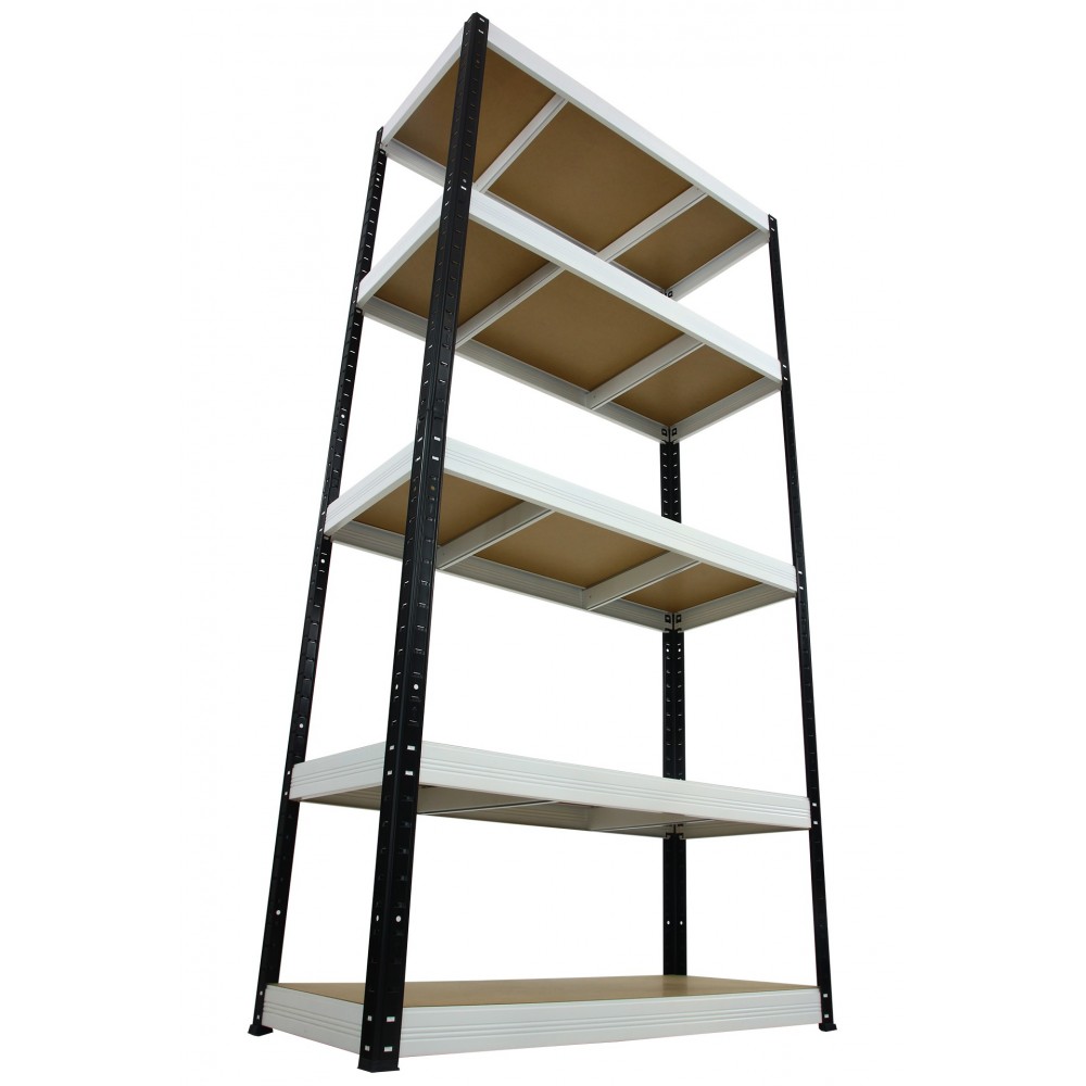 Regał Helios 180x75x35 cm 5 półek/350kg Biało-Pomarańczowy