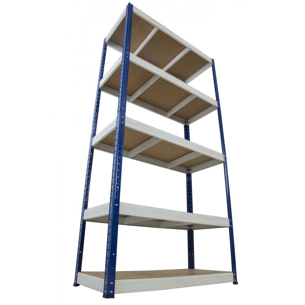 Regał Helios 196x75x60 cm 5 półek/350kg Biało-Biały