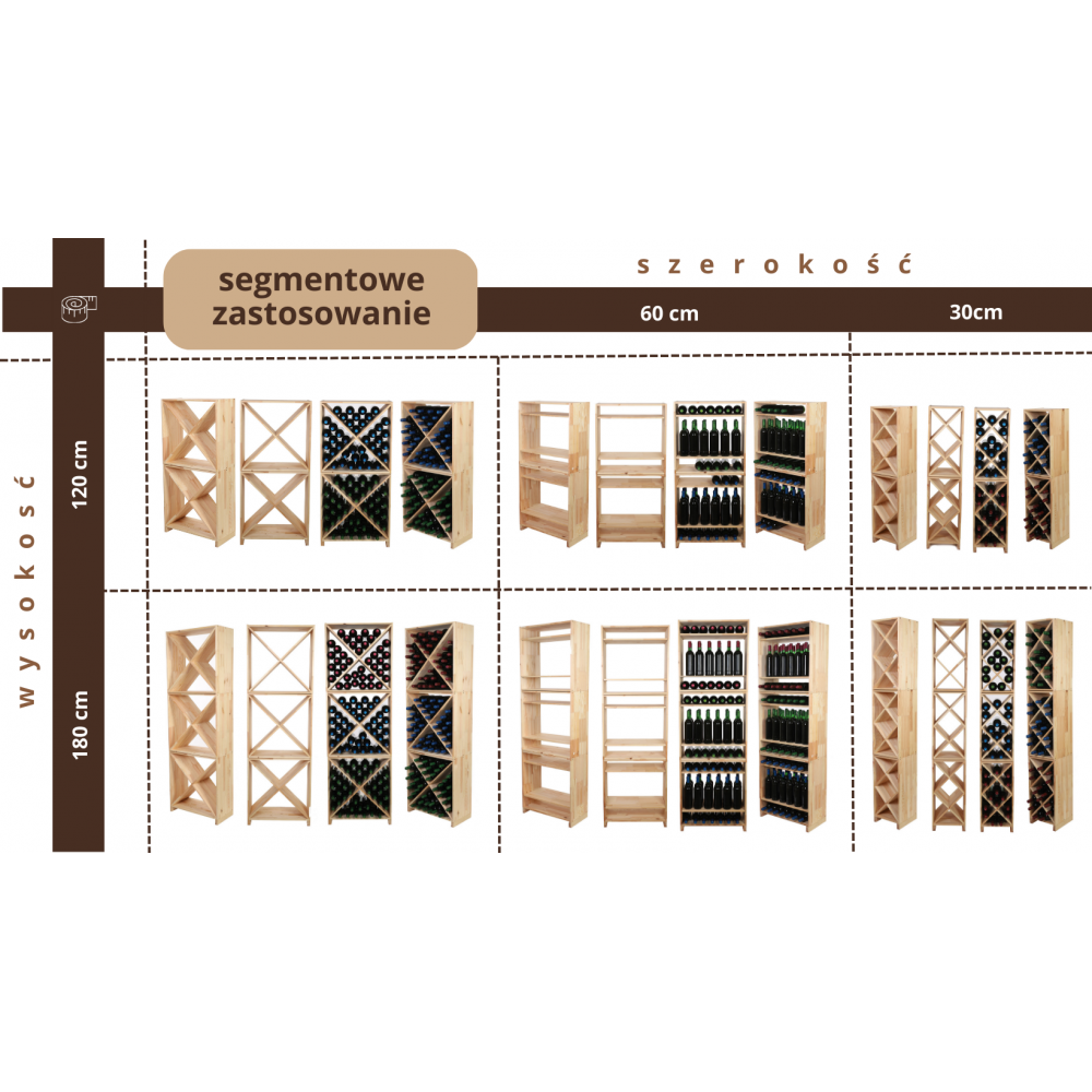 Regał na wino modułowy stojak na wino szafka na butelki 3 butelki .:.