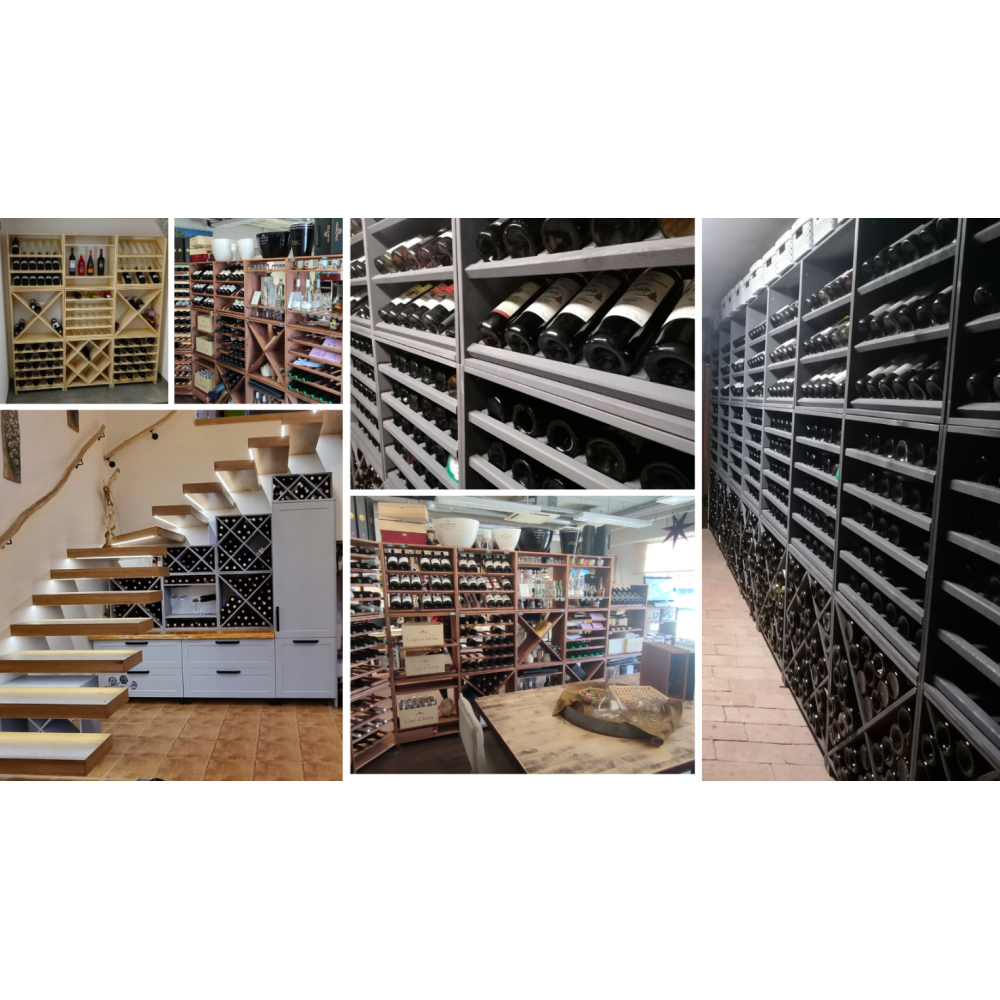 Regał na wino modułowy stojak na wino szafka na butelki 32 butelki .:.