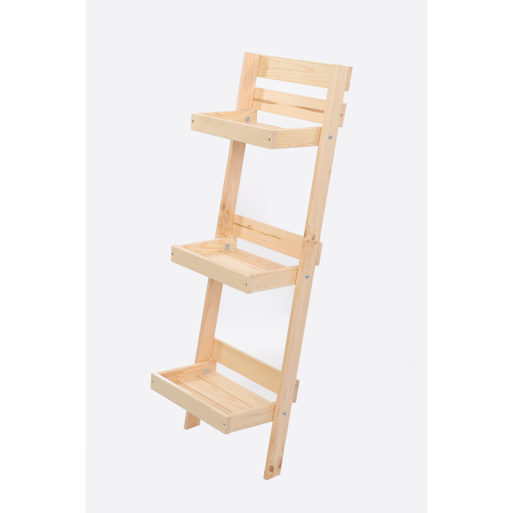 Drewniany kwietnik opierany o ścianę stojak regał na rośliny 115x37cm EKO