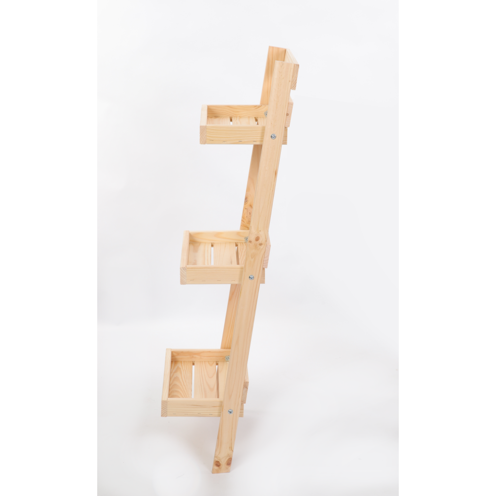 Drewniany kwietnik opierany o ścianę stojak regał na rośliny 115x37cm EKO