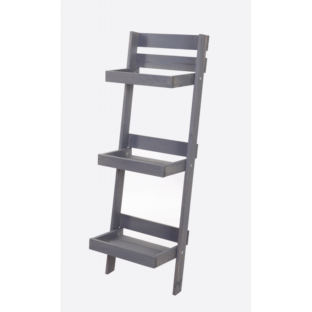 Drewniana drabinka opierana o ścianę stojak regał na rośliny 115x37cm EKO