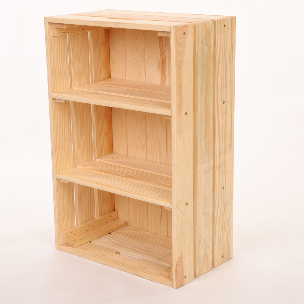 Drewniana skrzynka z 2 półkami regał szafka wisząca ścienna regał EKO DUŻA