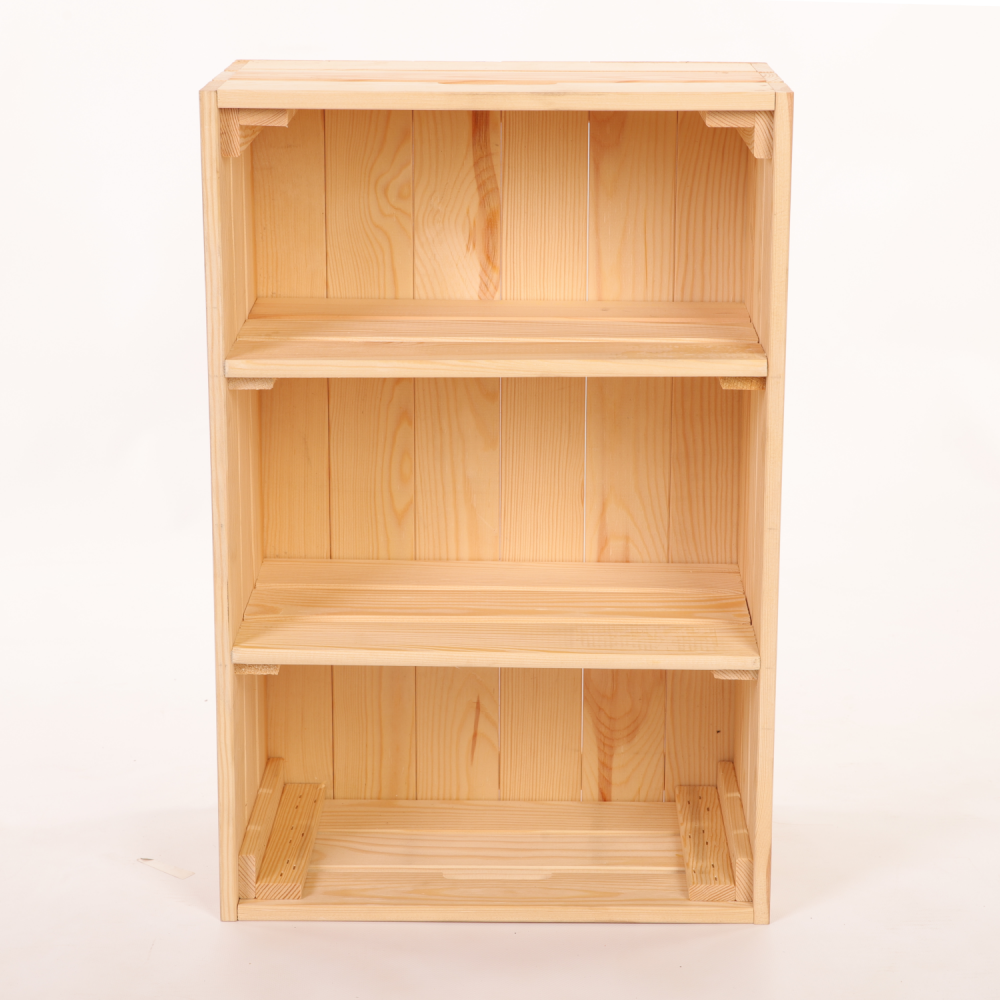 Drewniana skrzynka z 2 półkami regał szafka wisząca ścienna regał EKO DUŻA