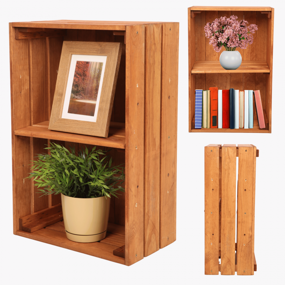 Drewniana skrzynka z 1 półką regał szafka wisząca na ścianę EKO DREWNO DUŻA