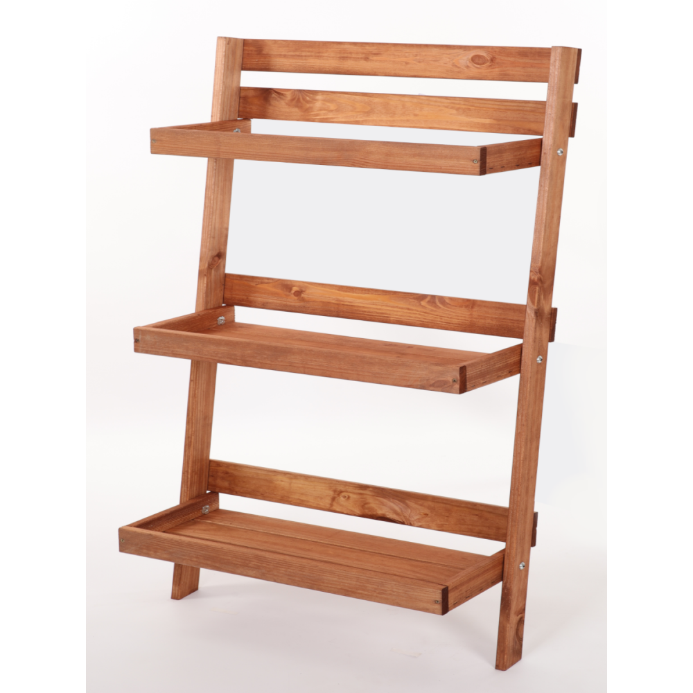 Drewniana drabinka opierana o ścianę stojak regał na rośliny 115x77cm EKO