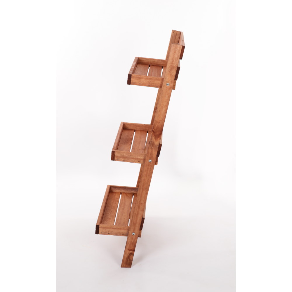 Drewniana drabinka opierana o ścianę stojak regał na rośliny 115x77cm EKO