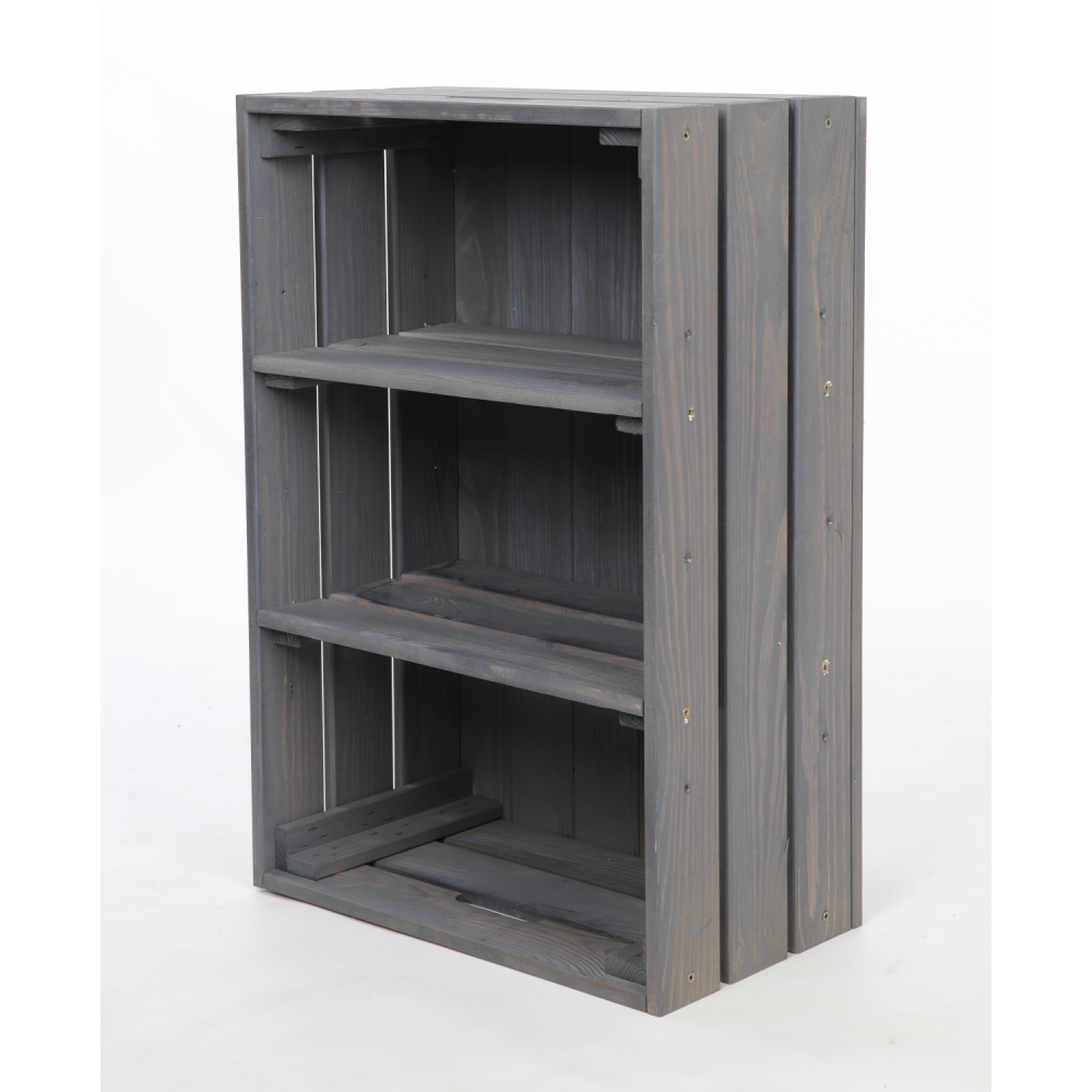 Drewniana skrzynka z 2 półkami regał szafka wisząca ścienna regał EKO DUŻA