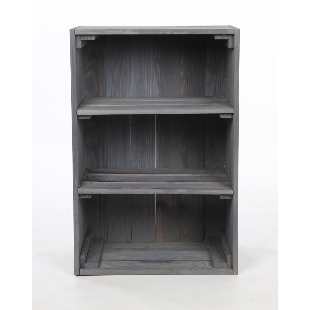 Drewniana skrzynka z 2 półkami regał szafka wisząca ścienna regał EKO DUŻA