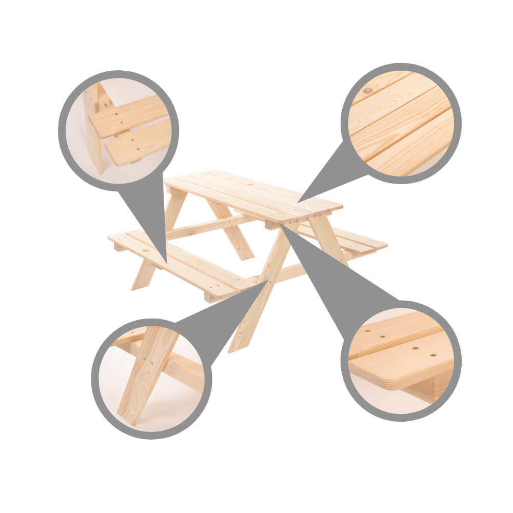 Stół piknikowy z ławkami stół ogrodowy drewniany stolik dla dzieci 1-5 lat