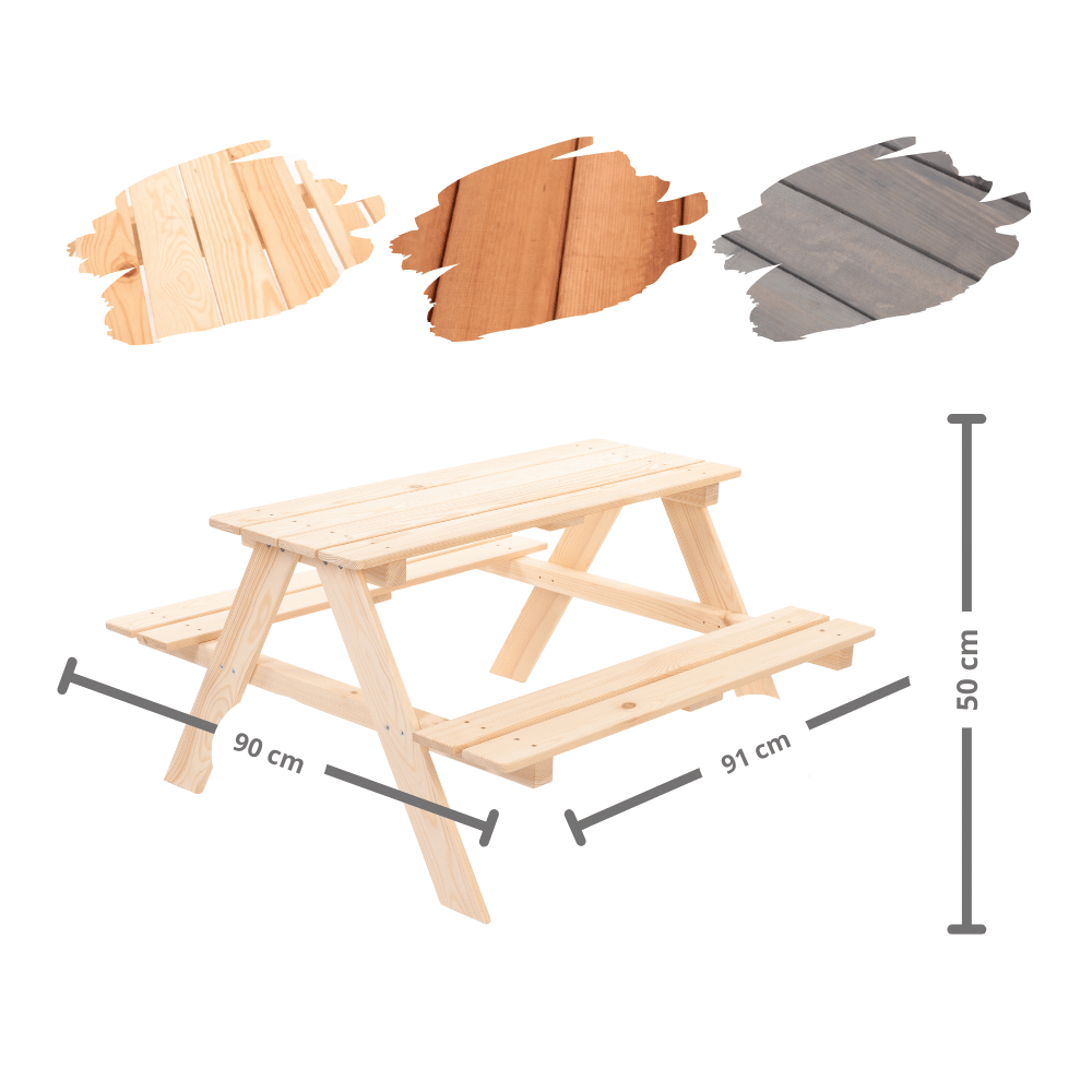Stół piknikowy z ławkami stół ogrodowy drewniany stolik dla dzieci 1-5 lat