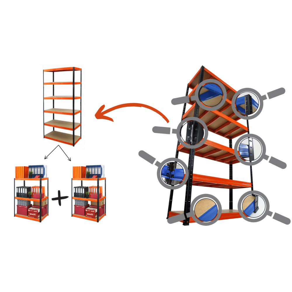 Regał metalowy Premium HELIOS 106x120x40cm 3Px350kg