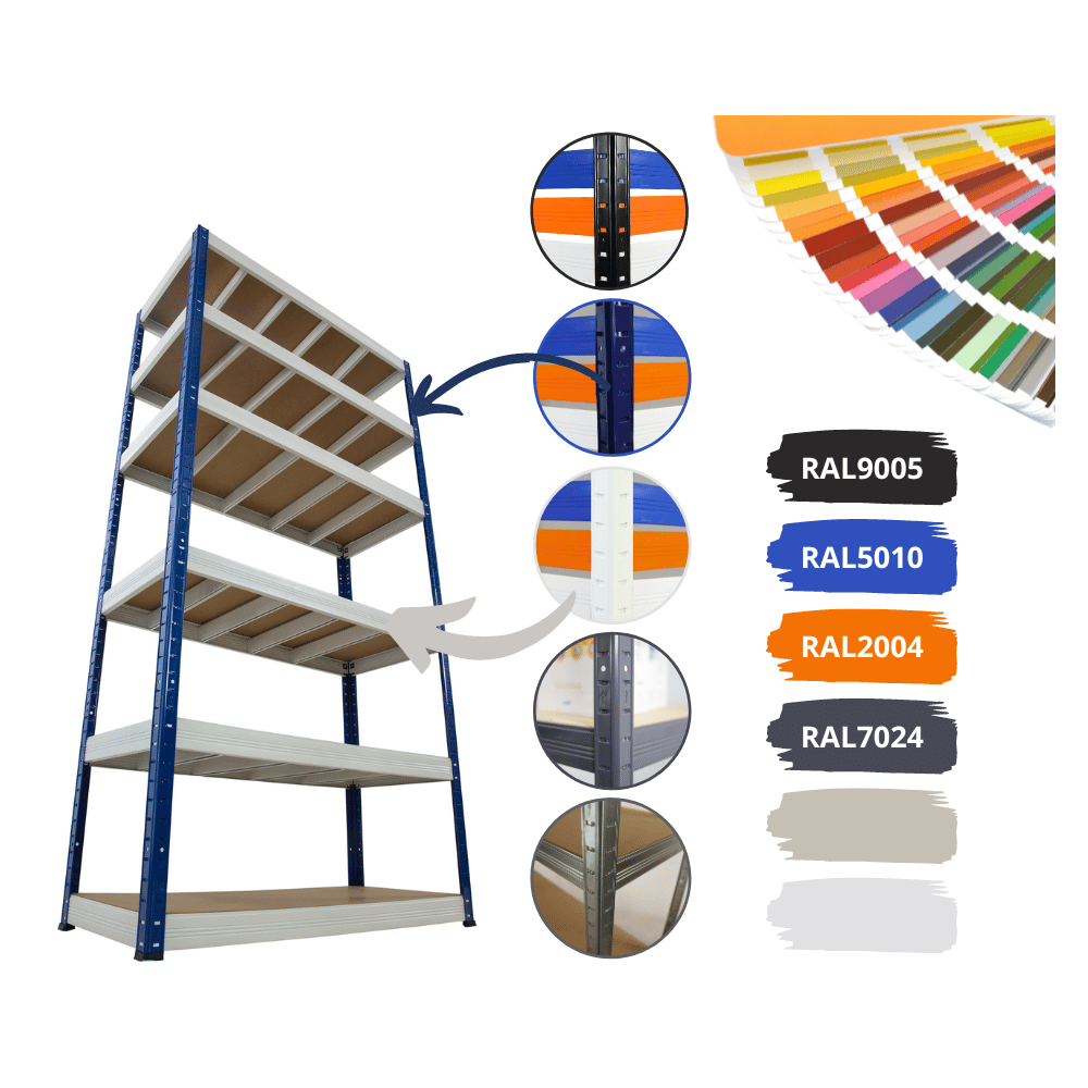 Regał metalowy Premium HELIOS 180x100x40cm 4Px175kg