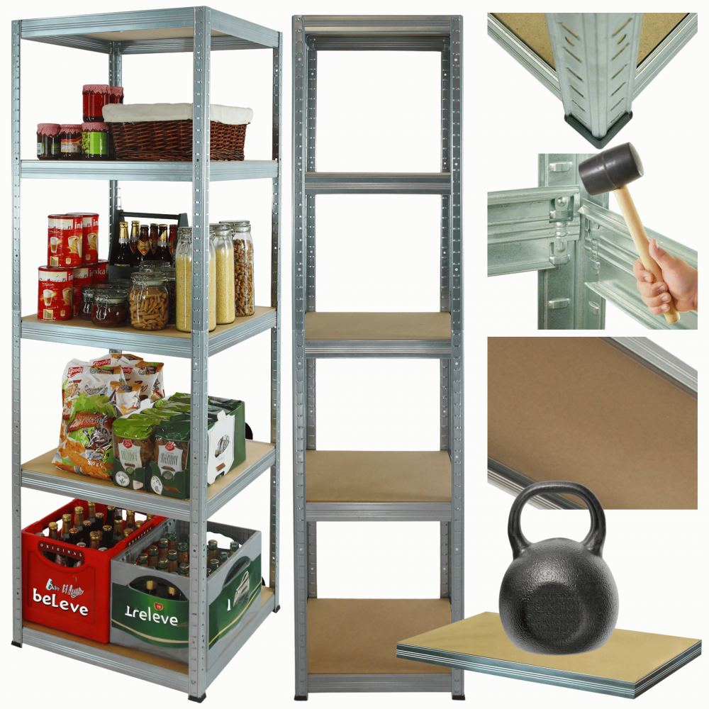 Regał metalowy ocynk HELIOS 180x30x30cm  5Px175kg .:.