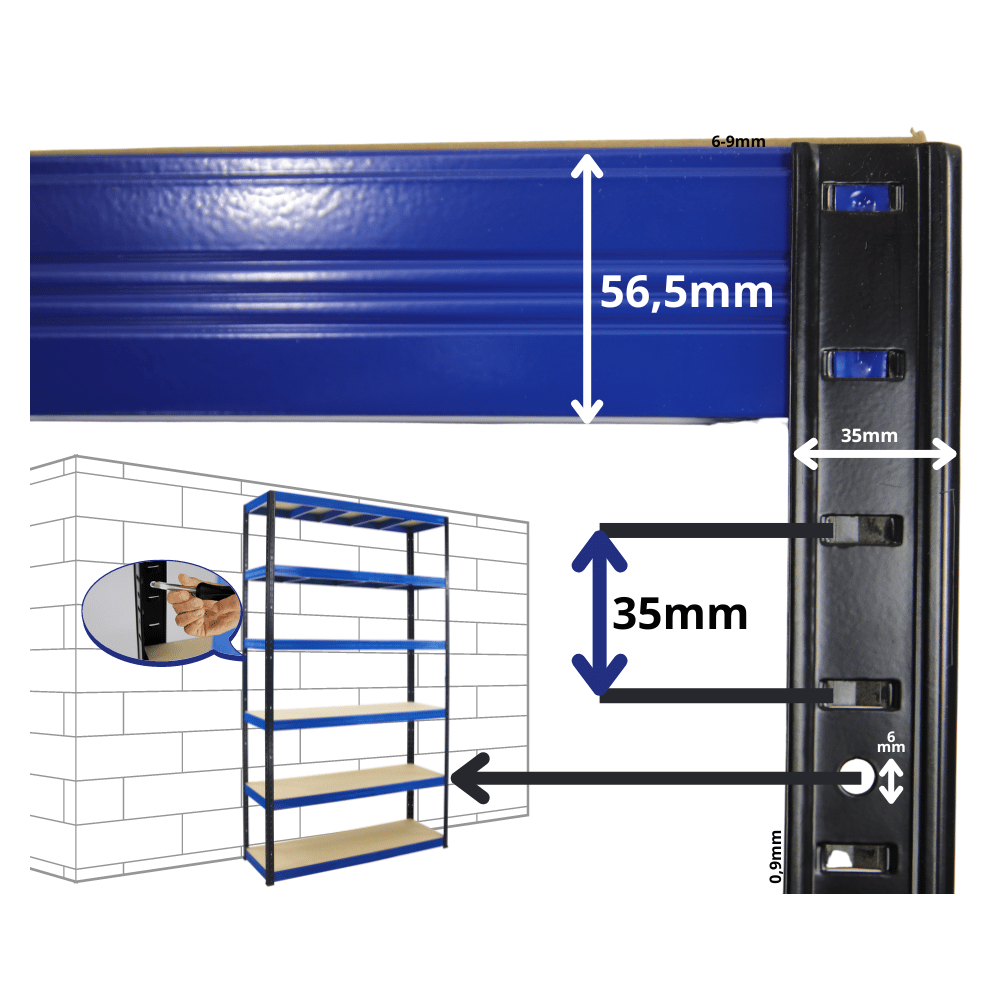Regał metalowy Premium HELIOS 196x90x50cm 6Px175kg .:.