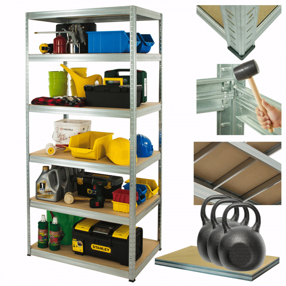 Regał metalowy ocynkowany HELIOS 213x120x50cm 6Px350kg .:.