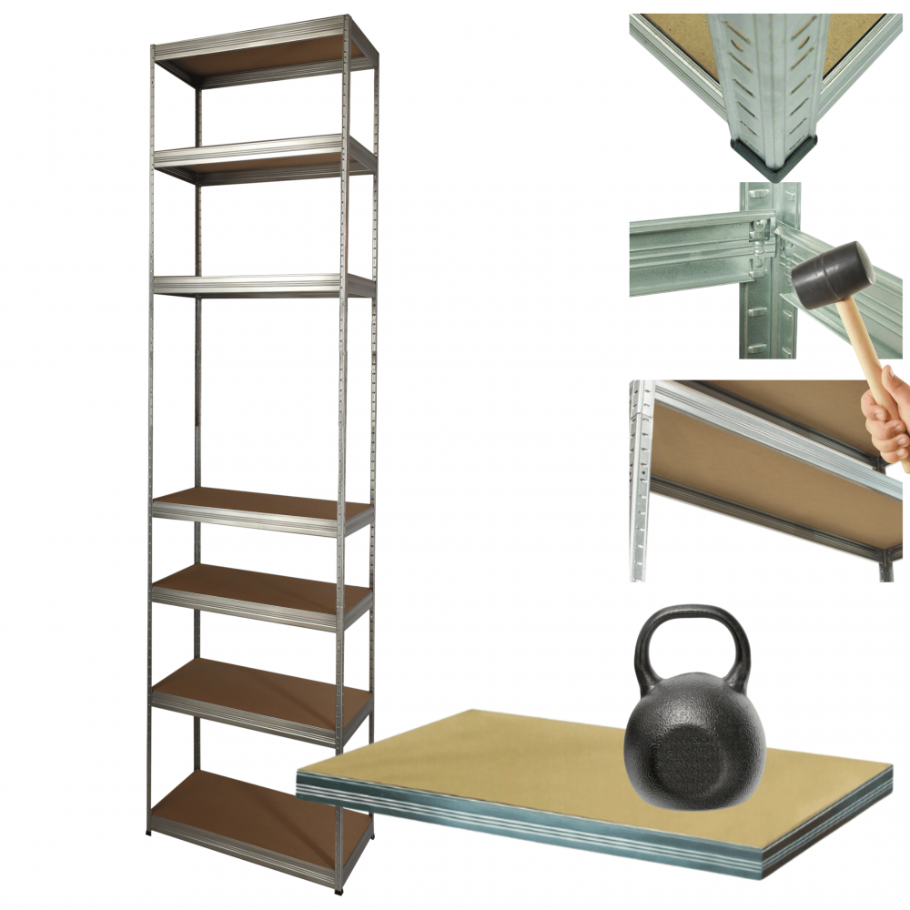 Regał metalowy ocynkowany HELIOS 270x40x40cm 7Px175kg .:.