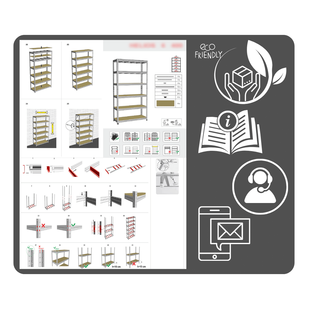 Regał metalowy magazynowy ocynkowany HELIOS 213x100x30cm 5Px275kg .:.