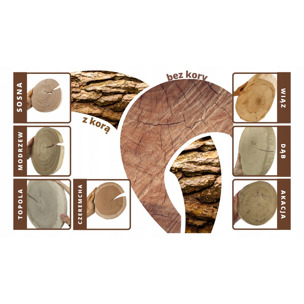 Blat na STÓŁ plaster drewna SOSNA blat na stolik UNIKAT dł.70cm 143955 DIY