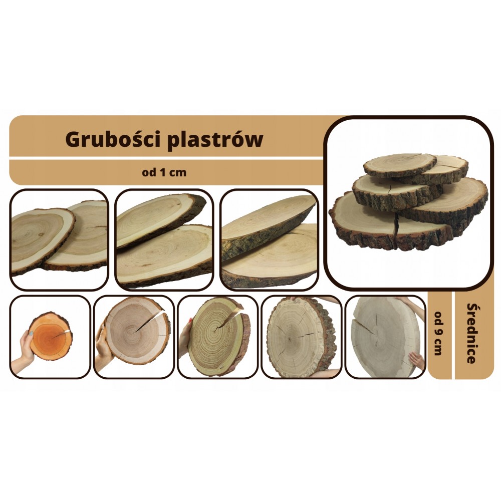 Plaster drewna CZEREMCHA eliptyczny dł.25-30cm drewniana taca ozdobna deska