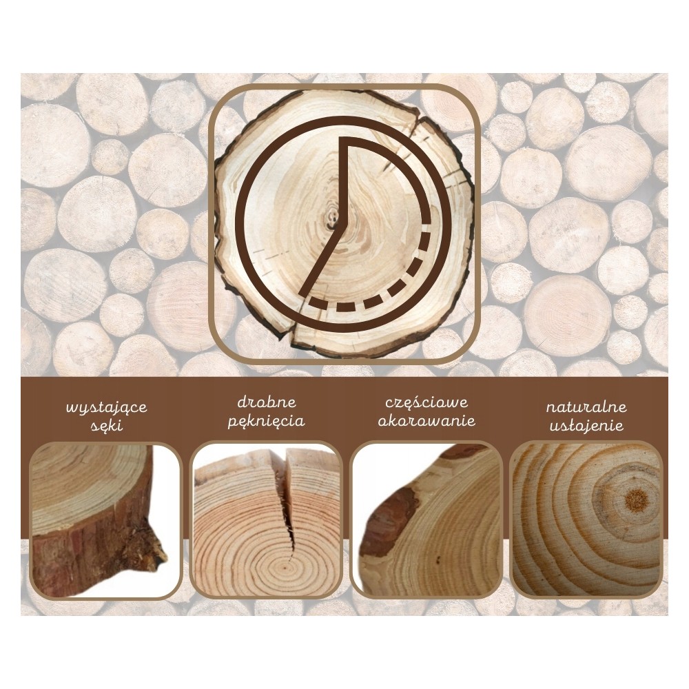 Plaster drewna blat na stolik kawowy SOSNA plaster sosnowy 64,5cm nr.105308