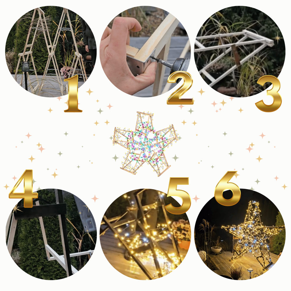 Komplet montażowy do GWIAZDA Z KOZIOŁKÓW wkręty deseczki blaszki ZESTAW BL