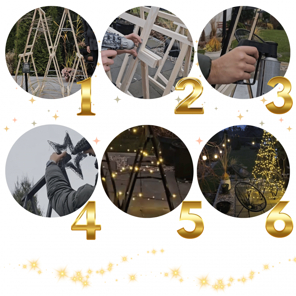 KOZIOŁKI na CHOINKĘ drewnianą zestaw do CHOINKI mocowania koziołek 6szt EKO