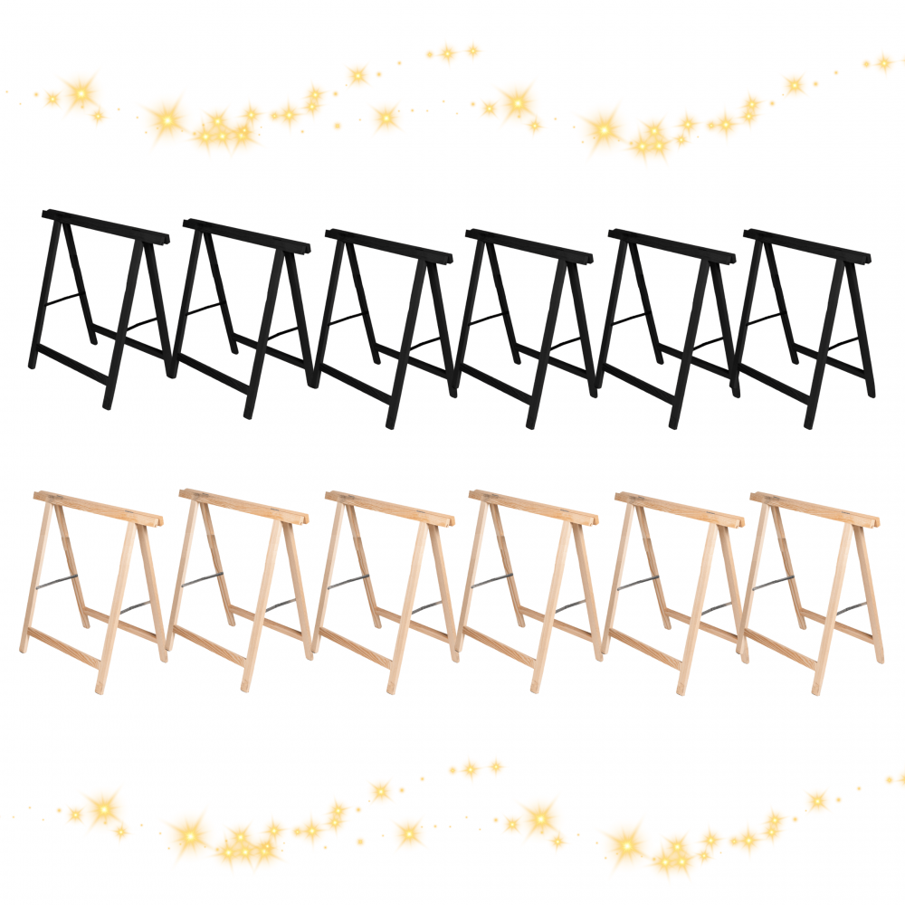 KOZIOŁKI na CHOINKĘ drewnianą zestaw do CHOINKI mocowania koziołek 6szt EKO
