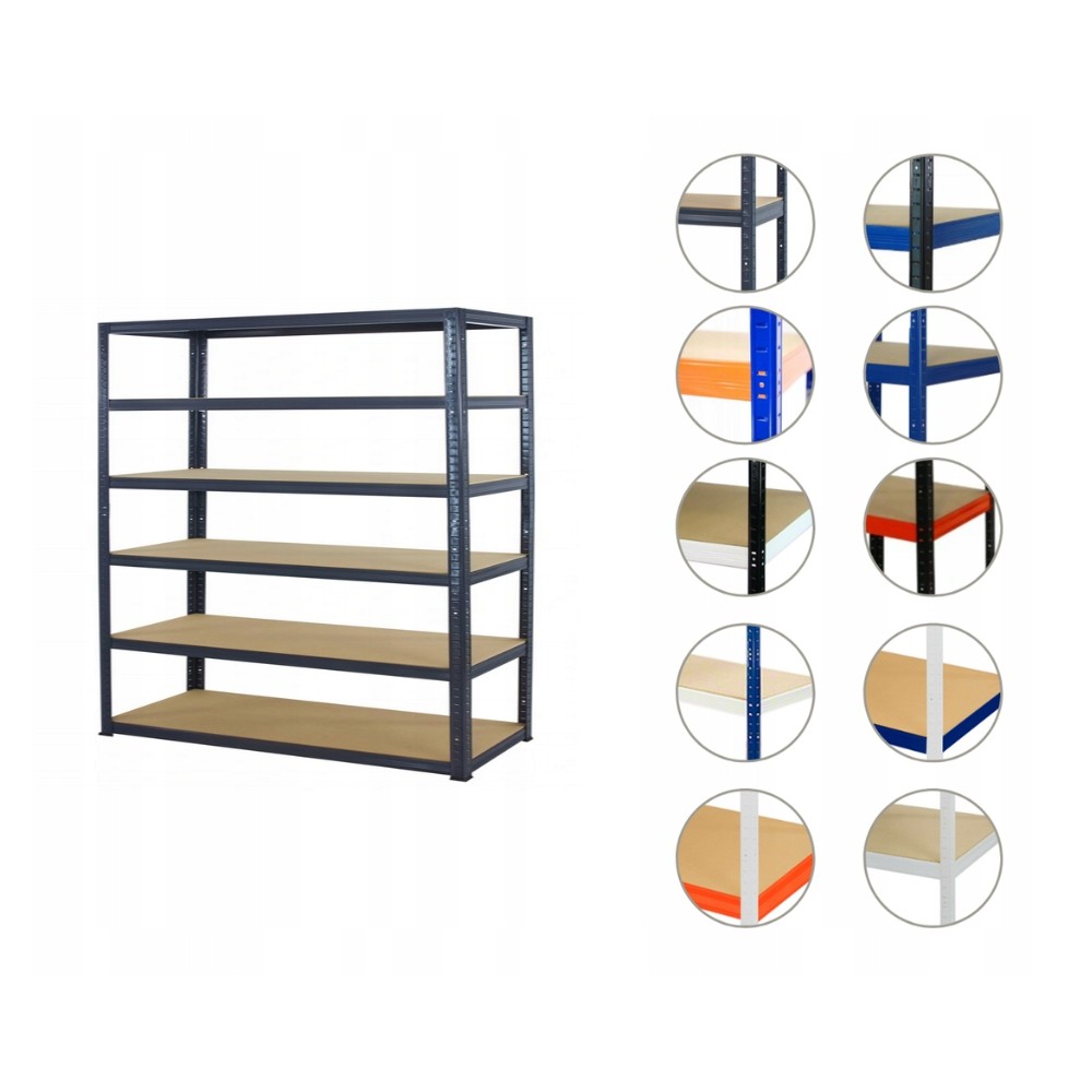Regał metalowy regał magazynowy garażowy HELIOS premium 213x180x45 6x275kg