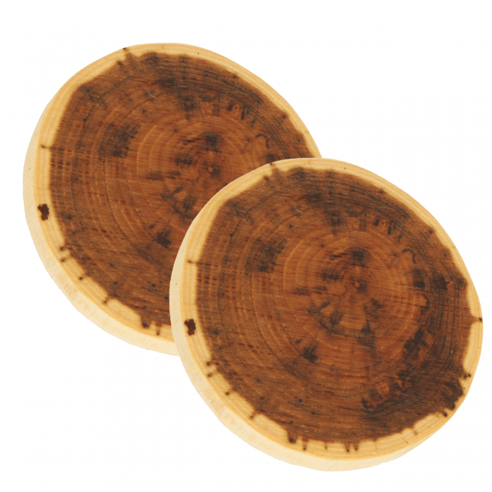 Podkładki podstawki pod filiżanki na stół drewniane AKACJA 9-12cm 2 szt ECO