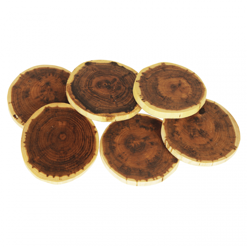Podkładki podstawki pod filiżanki na stół drewniane AKACJA 9-12cm 6 szt ECO