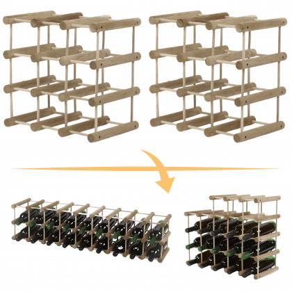 Stojak na butelki wino regał na 18 butelek DĄB MODUŁOWY LITE DREWNO OLEJ
