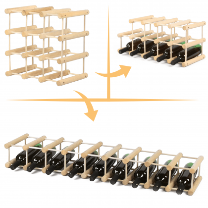 Stojak na butelki wino regał na 9 butelek SOSNA MODUŁOWY LITE EKO DREWNO