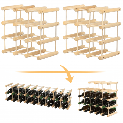 Stojak na butelki wino regał na 18 butelek SOSNA MODUŁOWY LITE EKO DREWNO