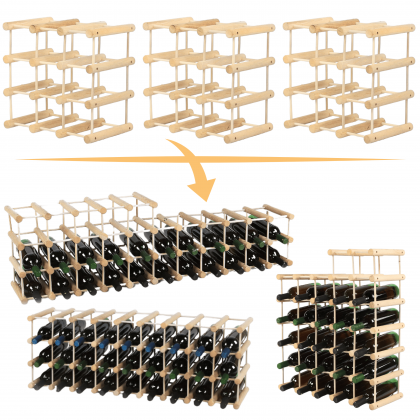 Stojak na butelki wino regał na 27 butelek SOSNA MODUŁOWY LITE EKO DREWNO