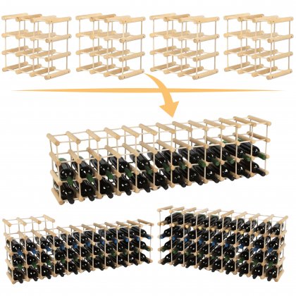 Stojak na butelki wino regał na 36 butelek SOSNA MODUŁOWY LITE EKO DREWNO