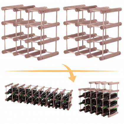 Stojak na wino butelki regał na 18 butelek SOSNA MODUŁOWY LITE EKO DREWNO