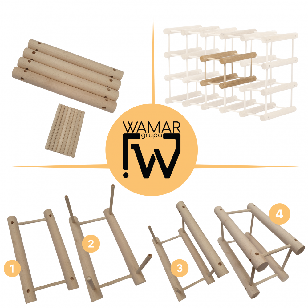 Stojak na wino butelki regał na 18 butelek SOSNA MODUŁOWY LITE EKO DREWNO