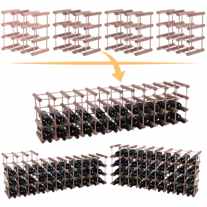 Stojak na wino butelki regał na 36 butelek SOSNA MODUŁOWY LITE EKO DREWNO