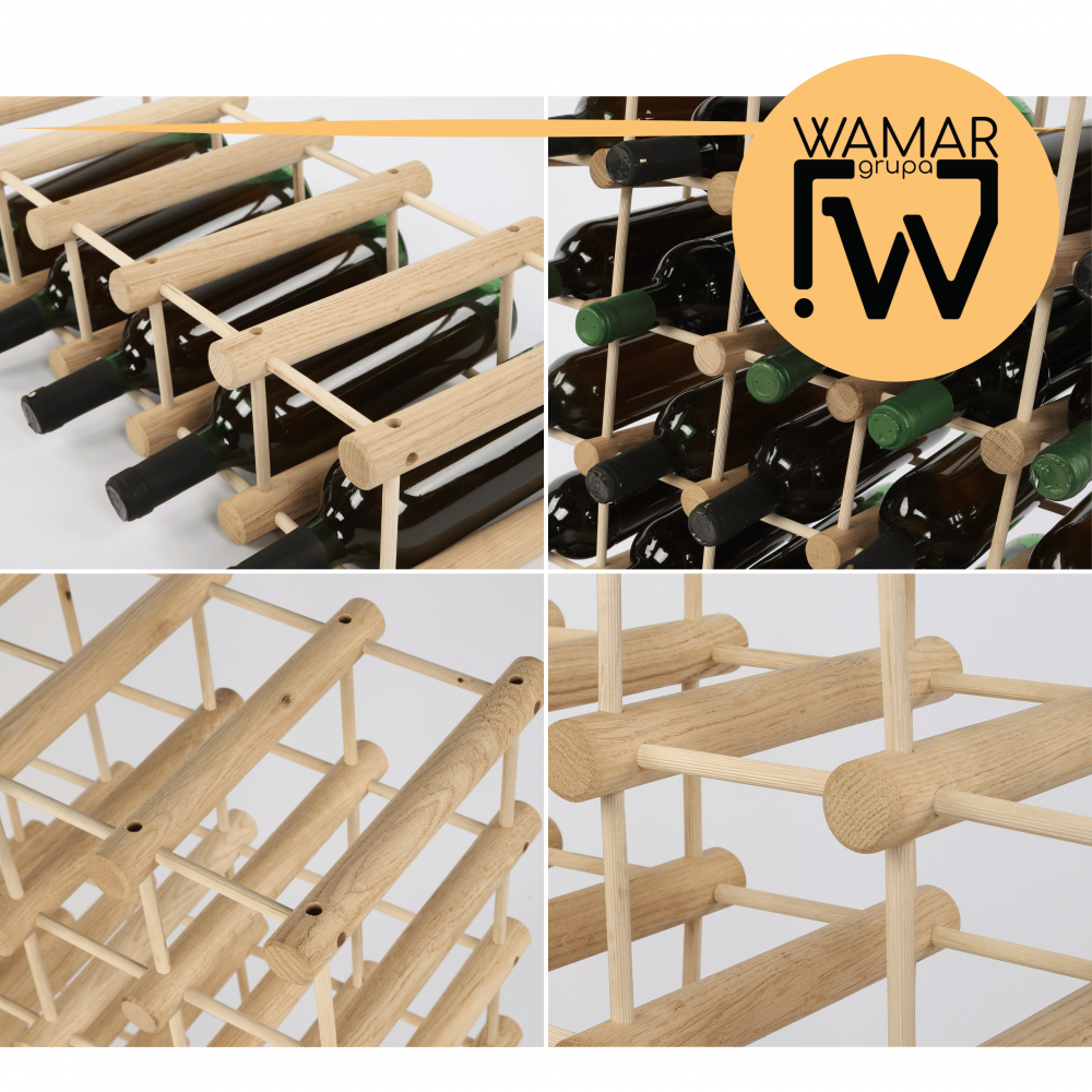Stojak na wino butelki regał na 9 butelek SOSNA MODUŁOWY LITE EKO DREWNO