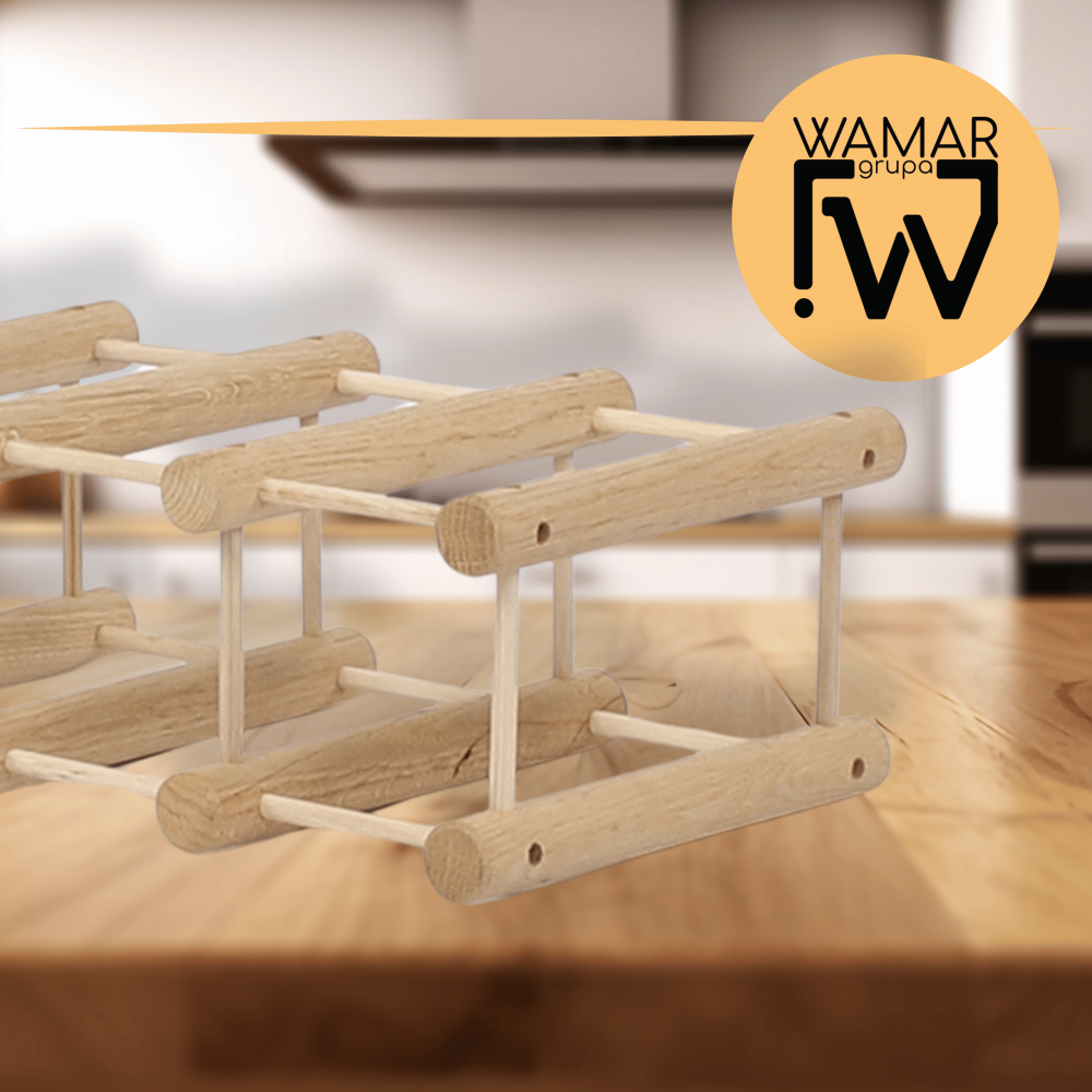 Stojak na wino butelki regał na 45 butelek SOSNA MODUŁOWY LITE EKO DREWNO