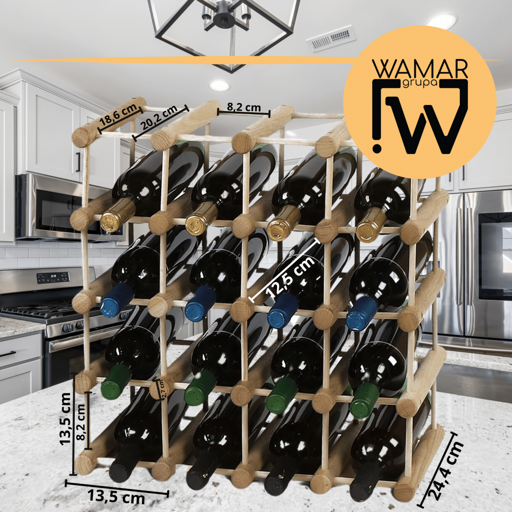 Stojak na wino butelki regał na 45 butelek SOSNA MODUŁOWY LITE EKO DREWNO