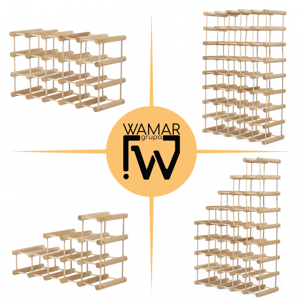 Stojak na wino butelki regał na 45 butelek SOSNA MODUŁOWY LITE EKO DREWNO