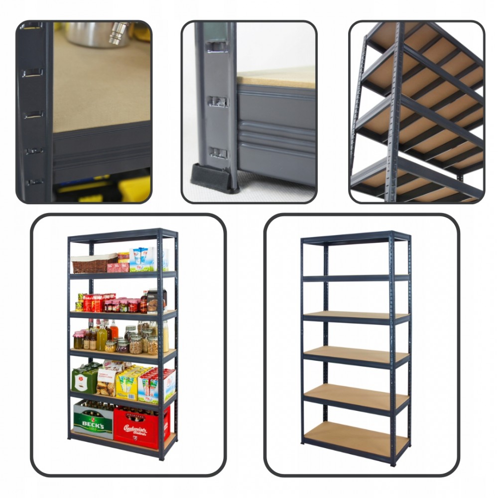 Regał metalowy regał magazynowy garażowy HELIOS premium 213x075x60 6x175kg