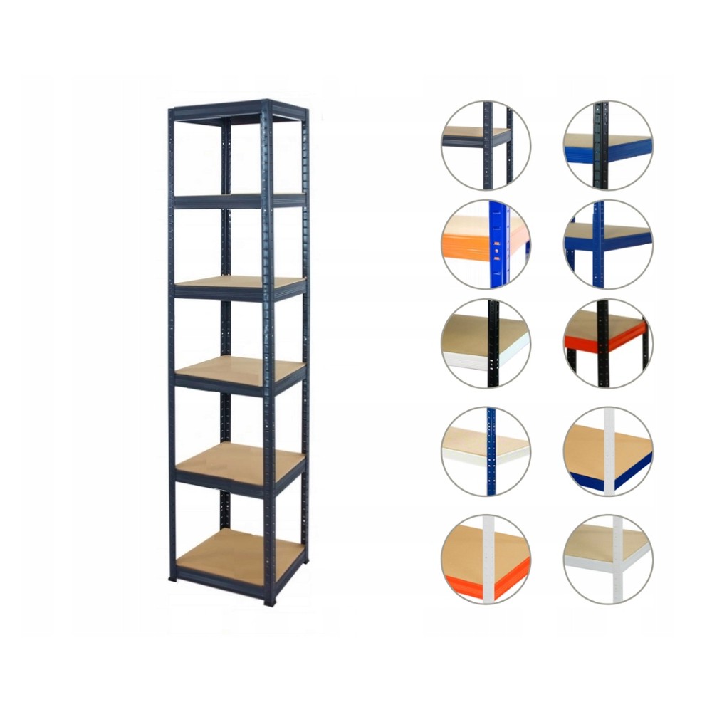 Regał metalowy regał magazynowy garażowy HELIOS premium 196x040x40 6 półek